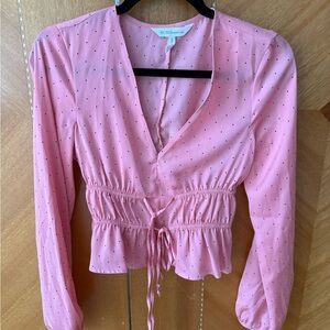 BCBGeneration Pink Dotted Blouse